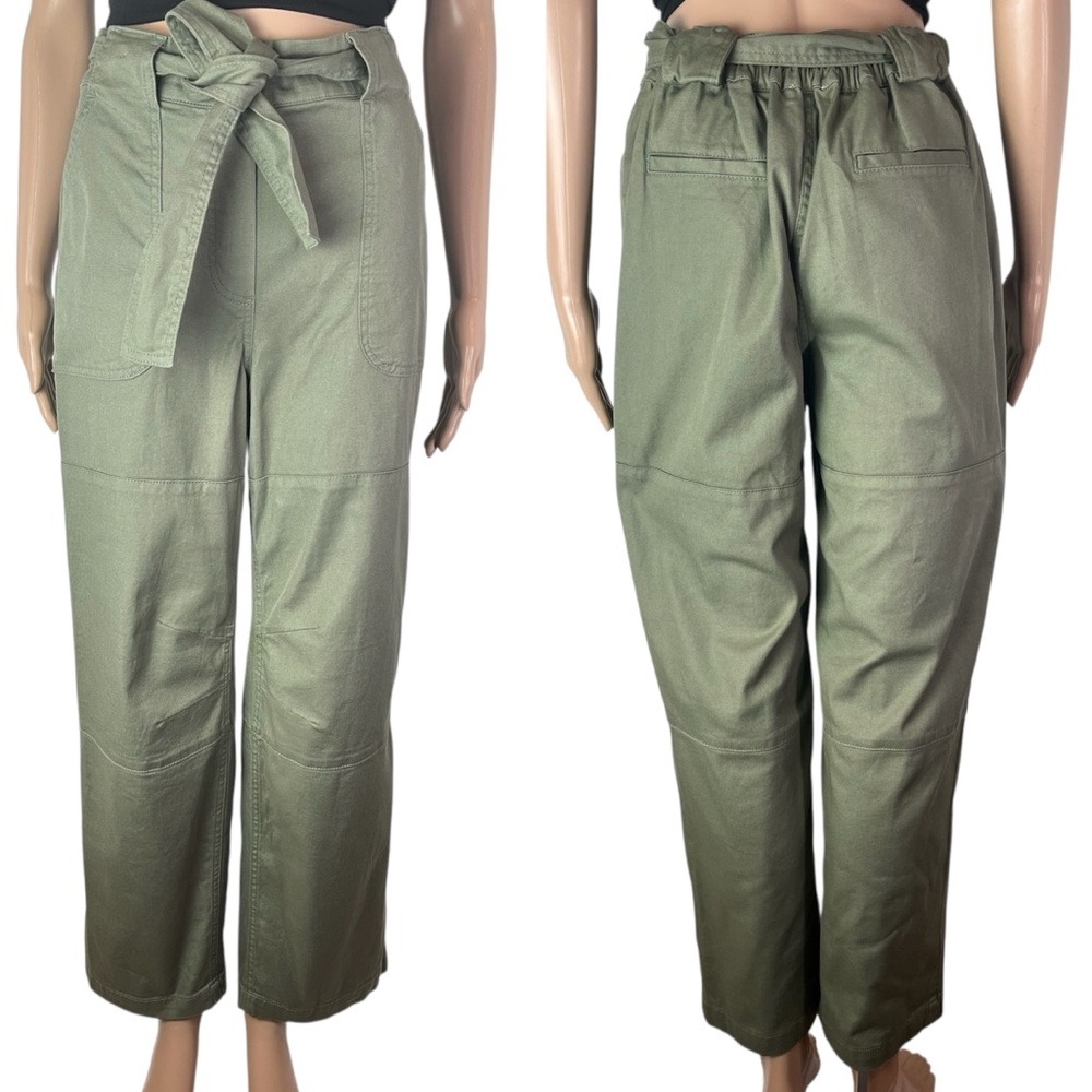 New Jonathan Simkhai Glendon Cotton Stretch High Rise Wide Leg Cargo Pants